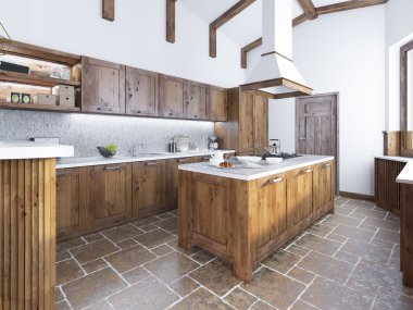 Loft tarzında modern mutfak. 