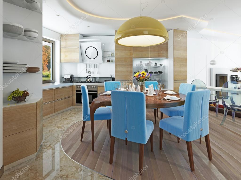 Moderna Sala De Jantar Com Cozinha Em Uma Brega Na Moda Estilo Moderna Sala De Jantar Com Cozinha Em Uma Brega Na Moda Estilo