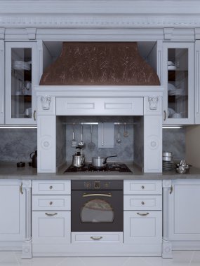 Kitchen in classical style clipart
