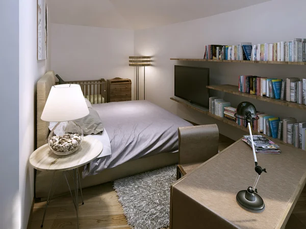 Schlafzimmer moderner Stil — Stockfoto
