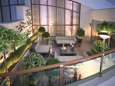 çatı - Teras modern bir tarzda