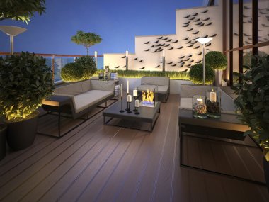 roof - terrace in a modern style clipart