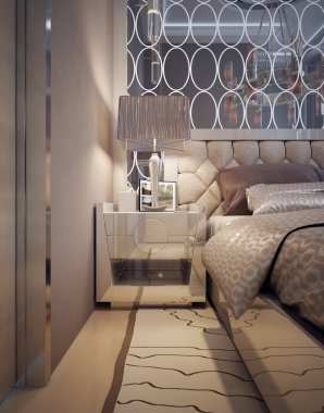 Nightstands ve lüks bir modern tarzda başucu masaları