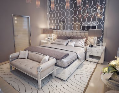 Yatak odasında lüks modern bir tarz