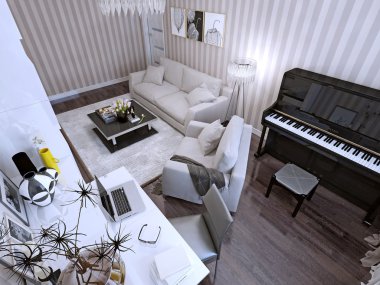 modern bir tarzda oturma odası