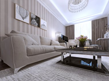 modern bir tarzda oturma odası