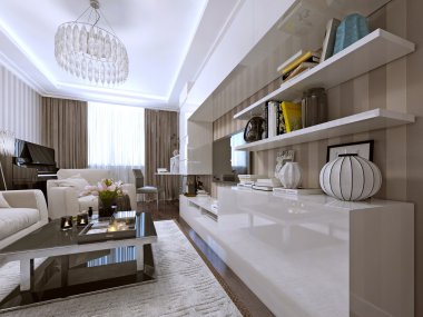 Duvar Muhafazası ve kitaplık modern tarzı