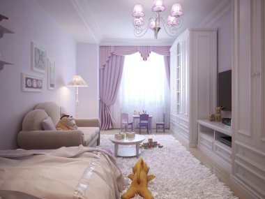 Çocuk odası için kızlar klasik stili