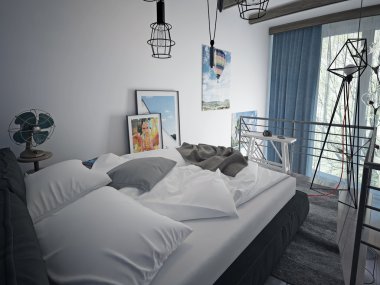 Genç yatak odası modern tarzı