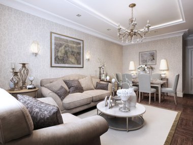 oturma odası klasik stili