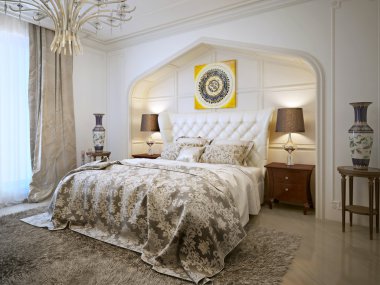 Bedroom oriental style clipart