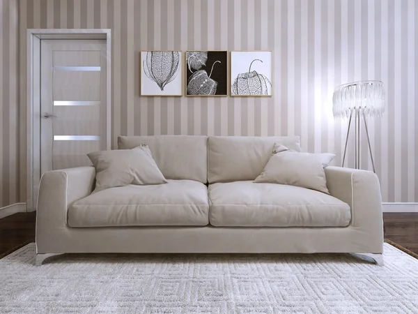 Sofa im modernen Stil gepolstert — Stockfoto