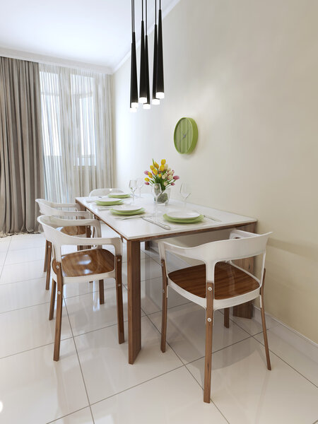 Dining table chairs modern style