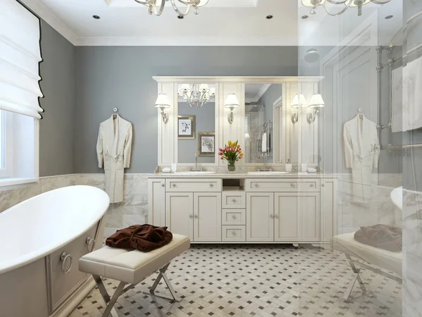 Klassieke stijl van de badkamer — Stockfoto