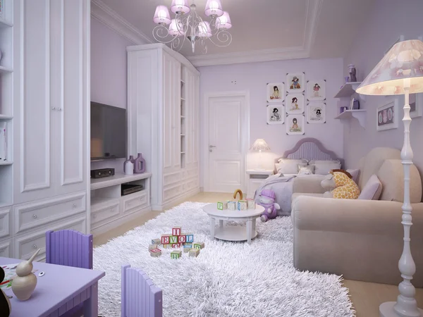 Children's room for girls classic style — Stock Photo, Image