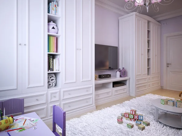 Детская комната для девочек классический стиль — стоковое фото