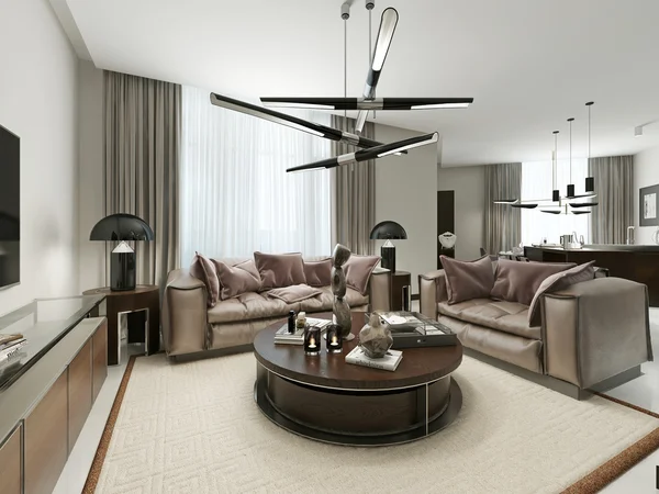 Současný styl obývací pokoj — Stock fotografie