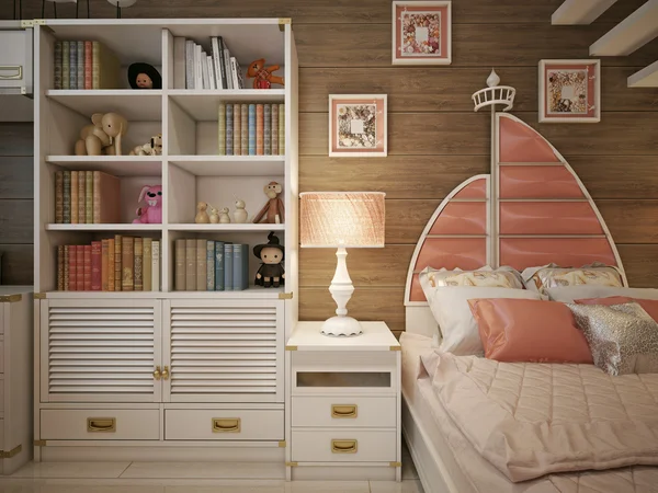 Kızlar yatak odasında klasik stili — Stok fotoğraf