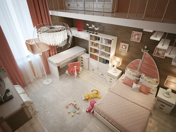 Sypialnia dziewczyny w neoklasycznym stylu — Zdjęcie stockowe