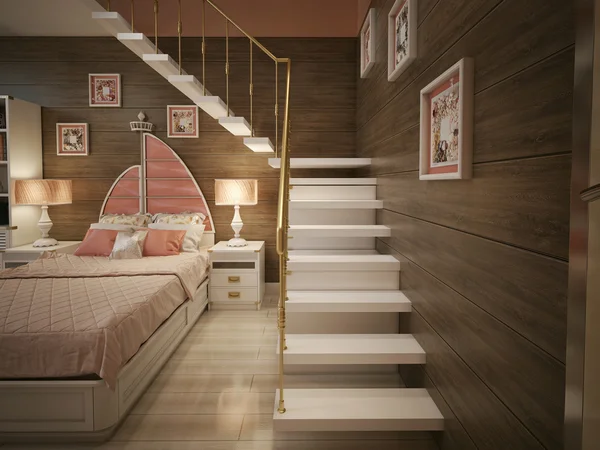 Девушки спальня в классическом стиле — стоковое фото