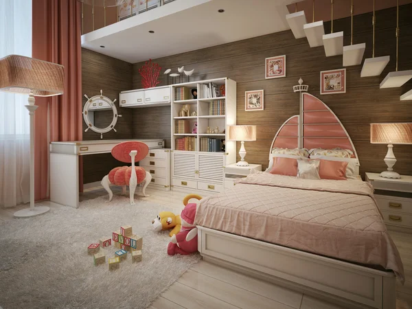 Спальня для девочек в неоклассическом стиле — стоковое фото