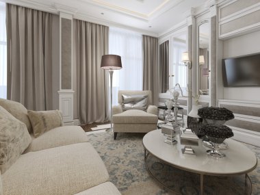 Luxury living room interior clipart