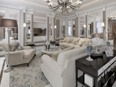 Art deco tarzı oturma odası