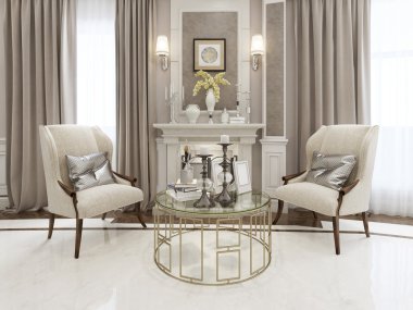 Şömine alan neoklasik stili