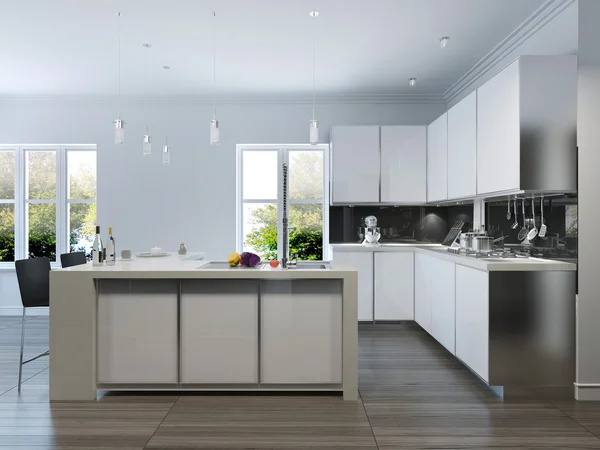 Diseño moderno Cocina Interior — Foto de Stock