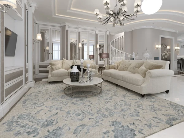 Geniş ve lüks oturma odası