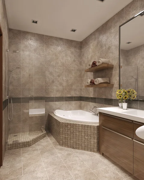 当代风格的浴室 — 图库照片