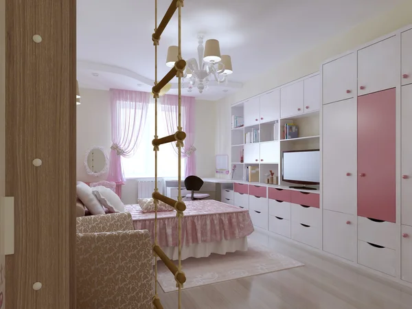 広々 とした 10 代のベッドルームの設計 — ストック写真