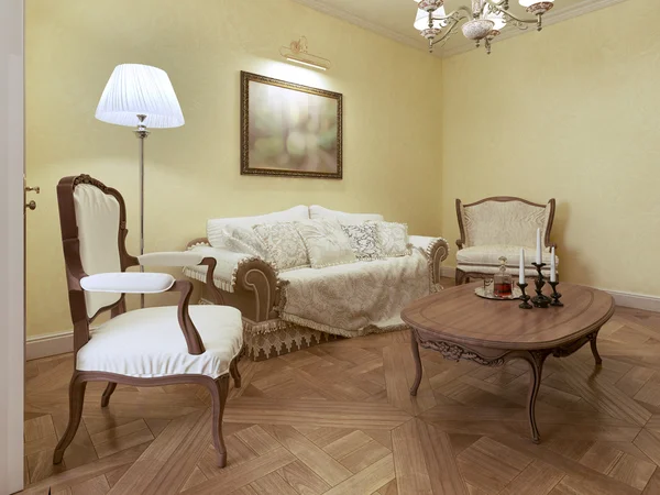Elegante Wohnzimmer klassischen Stil — Stockfoto