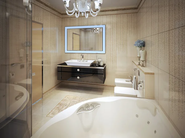 昂贵的浴室现代风格 — 图库照片