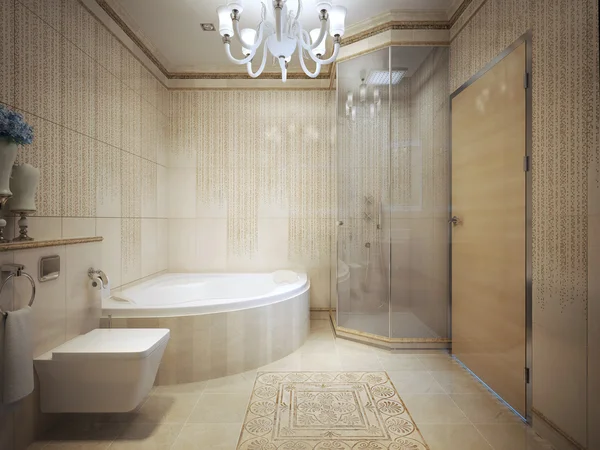 Bathroom  Art Deco style. 3d render — Stock Photo, Image