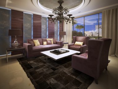 Lüks salon art deco tarzında
