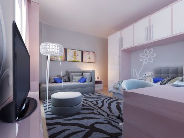Modern genç yatak odası tasarımı