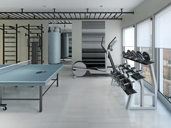 Fitness center  minimalism style — Stock Photo, Image