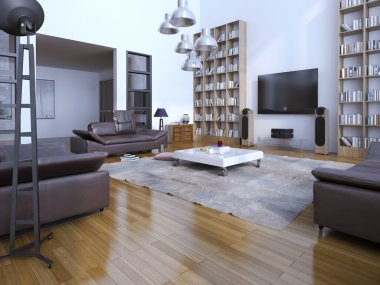 Raflardan geniş çağdaş livin Oda