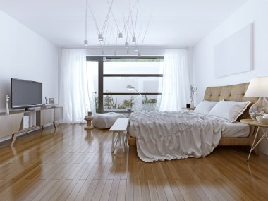 Parlak yatak çağdaş stil tasarımı