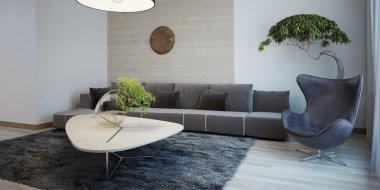 Oturma odası, minimalist tasarım