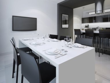 Yemek odası ve mutfak arka