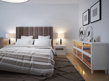 Büfe eğilim ile modern yatak odası