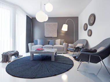 Parlak modern oturma odası eğilim