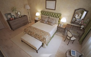 Mediterranean bedroom trend clipart