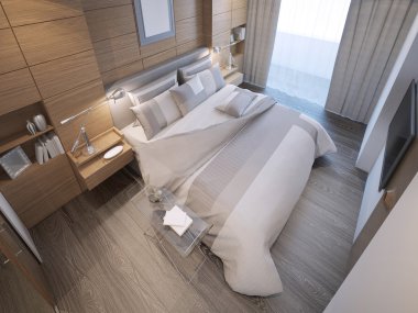 Loft otel yatak odası tasarımı