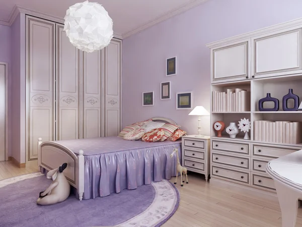 Bedroom with wardrobe and toys — Stok fotoğraf