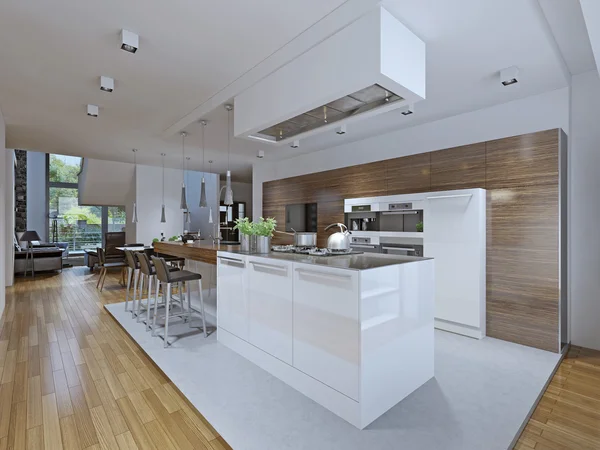 Keittiö-ruokasali moderni tyyli — kuvapankkivalokuva