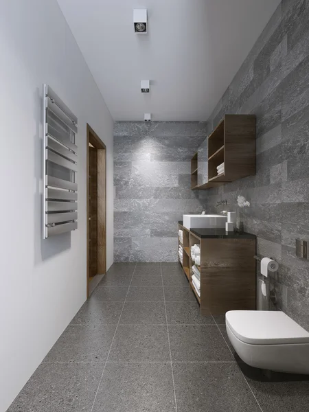 Lumineux intérieur moderne salle de bain — Photo