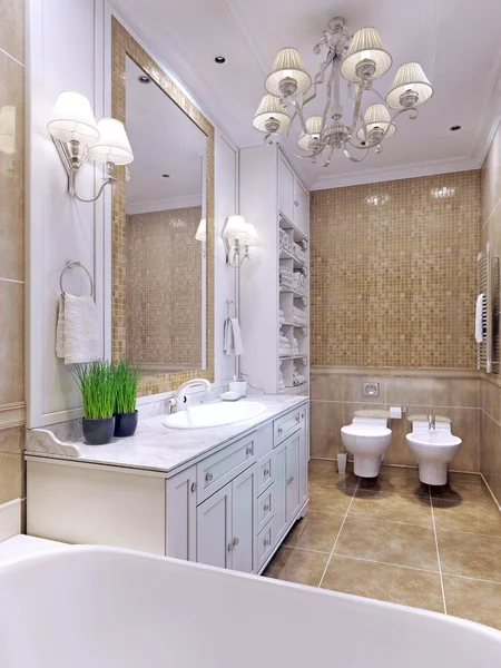 Baño brillante estilo clásico — Foto de Stock